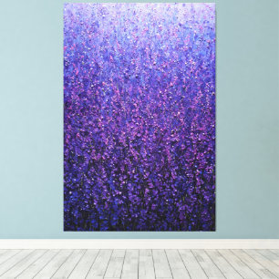 Paarse Violet Lavendelveld Abstracte Wandkunst Canvas Afdruk