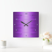 Paarse Violet Lavender Square Wall klok in de scha (Huis)