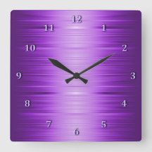 Paarse Violet Lavender Square Wall klok in de scha