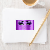 Paarse Violet make-up wimpers stijlvolle schoonhei Etiket (Insitu)