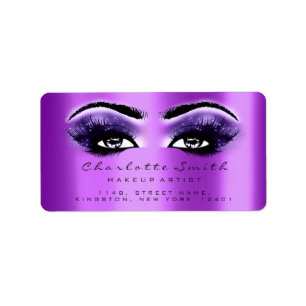 Paarse Violet make-up wimpers stijlvolle schoonhei Etiket