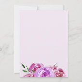 Paarse violet mauve pioenrozen boeket baby shower kaart (Achterkant)