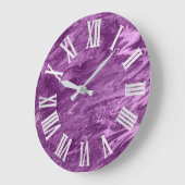 Paarse Violet Metallic Grey Silver Roman Nummers Grote Klok (Hoek)