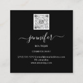 Paarse Violet Minimalisme Aangepaste QR LOGO SHOP Vierkante Visitekaartje (Achterkant)