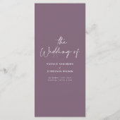 Paarse violet modern eenvoudig elegant script brui menu (Achterkant)