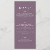 Paarse violet modern eenvoudig elegant script brui menu (Voorkant)
