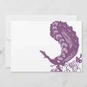 Paarse Violet  Modern Peacock Bruiloft Kaart (Voorkant)