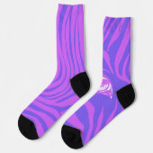 Paarse Violet Ongematchte Zebra Soks Sokken (Links)