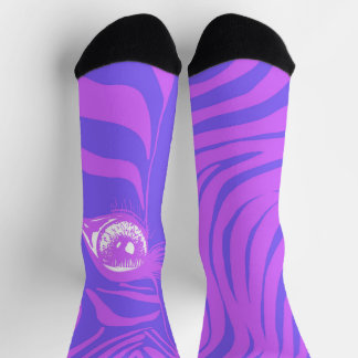 Paarse Violet Ongematchte Zebra Soks Sokken