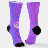 Paarse Violet Ongematchte Zebra Soks Sokken (Gebogen)