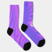 Paarse Violet Ongematchte Zebra Soks Sokken (Rechts)