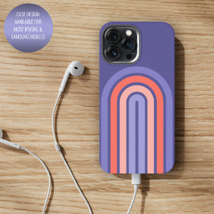 Paarse Violet Perzik Oranje Afgeronde Lijnen Patro iPhone 13 Pro Max Hoesje
