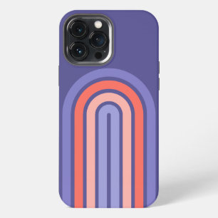 Paarse Violet Perzik Oranje Afgeronde Lijnen Patro iPhone 13 Pro Max Hoesje