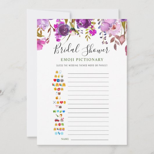 Paarse Violet Pioen Bloemen Vrijgezellenfeest Kaar Kaart (Voorkant)