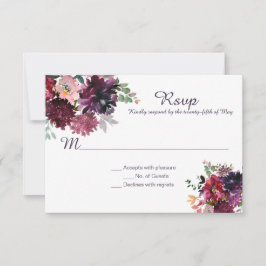 Paarse Violet Pr Plum Roze Mauve Rode Groene RSVP Kaartje