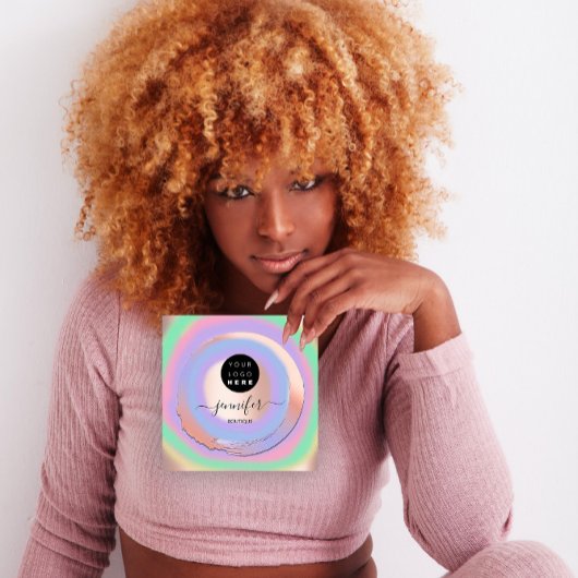 Paarse Violet Roos Custom QR LOGO SHOP Vierkante Visitekaartje