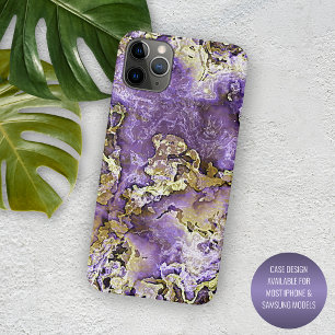 Paarse Violet Roze Gouden Mineralen Agaat Kunstpat Case-Mate iPhone Case