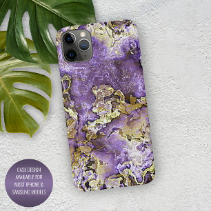 Paarse Violet Roze Gouden Mineralen Agaat Kunstpat iPhone 12 Hoesje