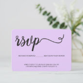 Paarse Violet RSVP zonder verzending Gereserveerde (Staand voorkant)
