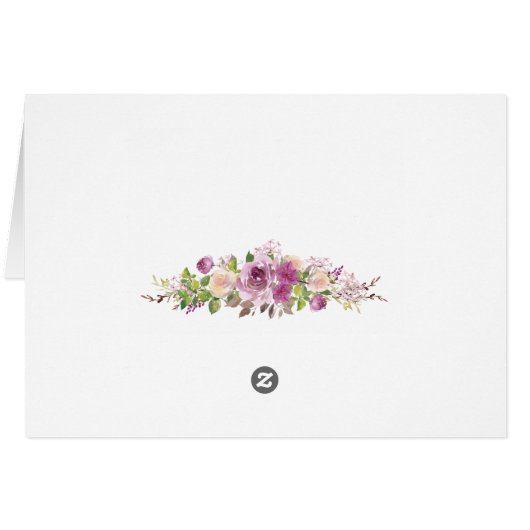 Paarse Violet Sering Bloemige Bedankkaart (Achterkant Horizontaal)