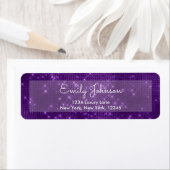 Paarse Violet Sparkle Wedding of Birthday Etiket (Insitu)