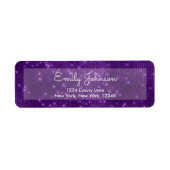 Paarse Violet Sparkle Wedding of Birthday Etiket (Voorkant)