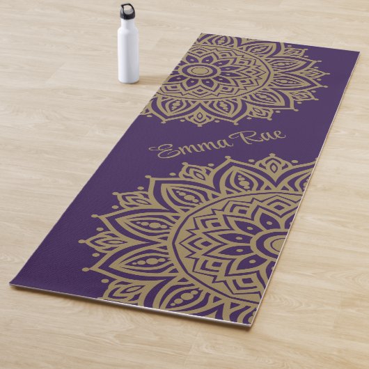 Paarse Violet & Tan Mandala Yogamat (In situ)