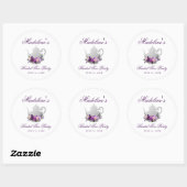 Paarse Violet Tea Party Vrijgezellenfeest Ronde Sticker (Vel)