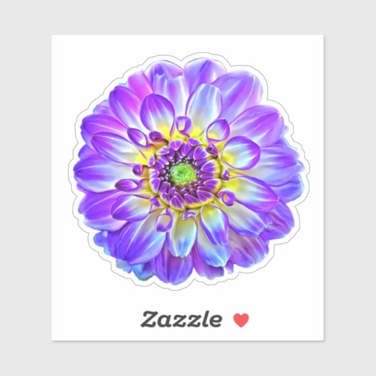 Paarse Violet Tips Dinner Bord Dahlia Pinnata Sticker (Vel)