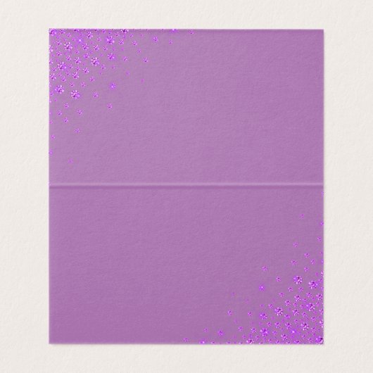 Paarse Violet Waterverf Bloemen Bruiloft Plaats Ka Kaart (Binnenkant ongevouwen)