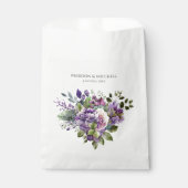 Paarse Violet Waterverf Boeket Bruiloft Bedankzakje (Voorkant)