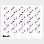 Paarse Violet Waterverf Flowers Weddenschappen Ronde Sticker (Vel)