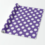 Paarse Violet & White Polka Dots Birthday Party Cadeaupapier<br><div class="desc">Verpakkingspapier</div>