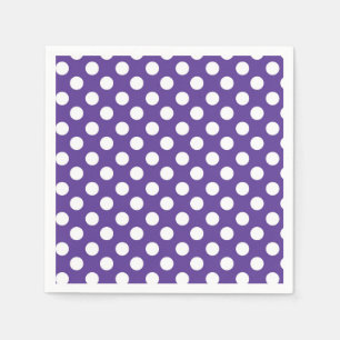 Paarse Violet & White Polka Dots Birthday Party Servet