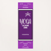 Paarse Violet Witte Naam Yogamat (Voorkant)