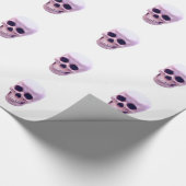 Paarse Violet Witte Pop Art Schedel Verpakking Pap Cadeaupapier (Hoek)
