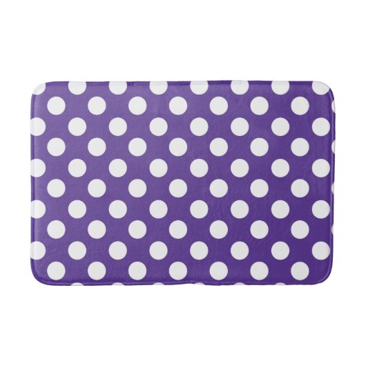 Paarse Violet & Witte Stippen Badmat (Voorkant)