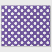Paarse Violet & Witte Stippen Verjaardagsfeestje Cadeaupapier (Vlak)