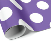 Paarse Violet & Witte Stippen Verjaardagsfeestje Cadeaupapier (Rol Hoek)