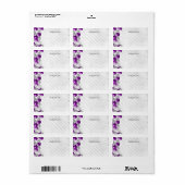 Paarse Violet Zilveren Ballon Glitter Verjaardag Etiket (Full Sheet)