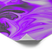Paarse, Violet, zwart en witte vloeibare kunst Poster (Hoek)