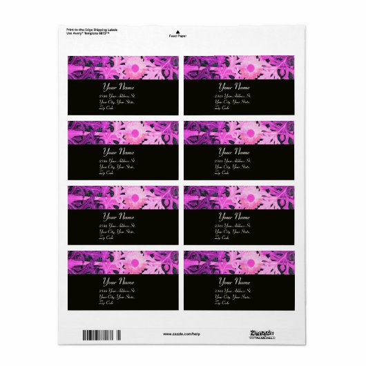 PAARSE violet zwart Etiket (Full Sheet)