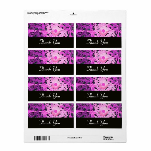 PAARSE violet zwart Etiket (Full Sheet)