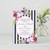 Paarse violetbloemen repetitief Dinner Kaart (Staand voorkant)