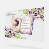 Paarse Violets Artsen Foto Uniek Baptisme Acryl Bord (Hoek)