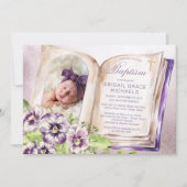 Paarse Violets Artsen Foto Uniek Baptisme Kaart (Voorkant)