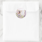 Paarse Violets Artsen Foto Uniek Baptisme Ronde Sticker (Tas)