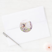 Paarse Violets Artsen Foto Uniek Baptisme Ronde Sticker (Envelop)