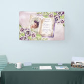 Paarse Violets Artsen Foto Uniek Baptisme Spandoek (Beurs)