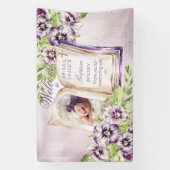 Paarse Violets Artsen Foto Unieke Baptismbanner Spandoek (Verticaal)